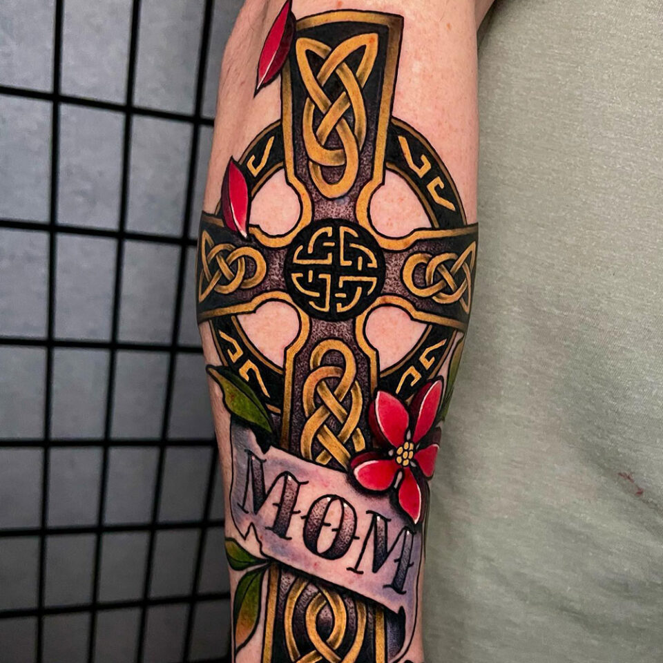 Celtic Knot Cross Religious Tattoo