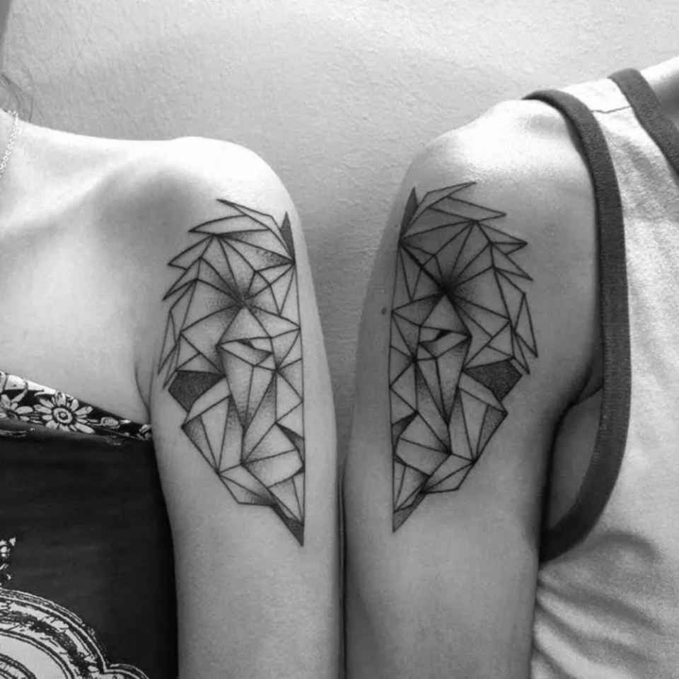 Connecting Geometric Pattern Matching Tattoo Source @june.uno via Instagram