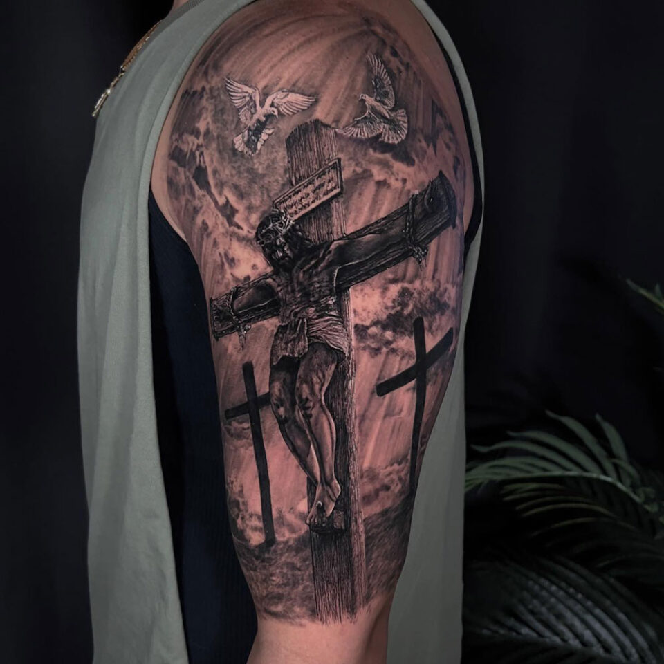Crucifix Religious Tattoo