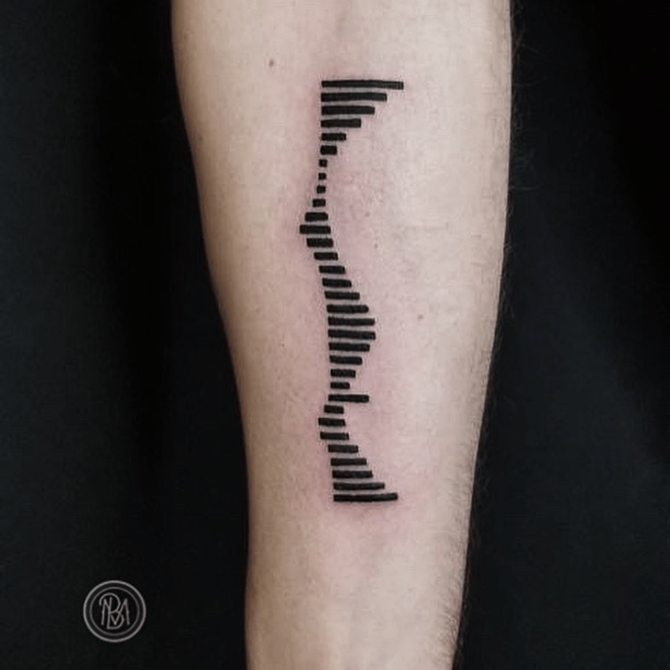 Equalizer Bars Matching Tattoo Source @matchboxtattoocompany via Facebook