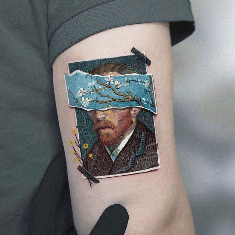 Famous Artist Portrait Tattoo Source @kozo_tattoo via Instagram