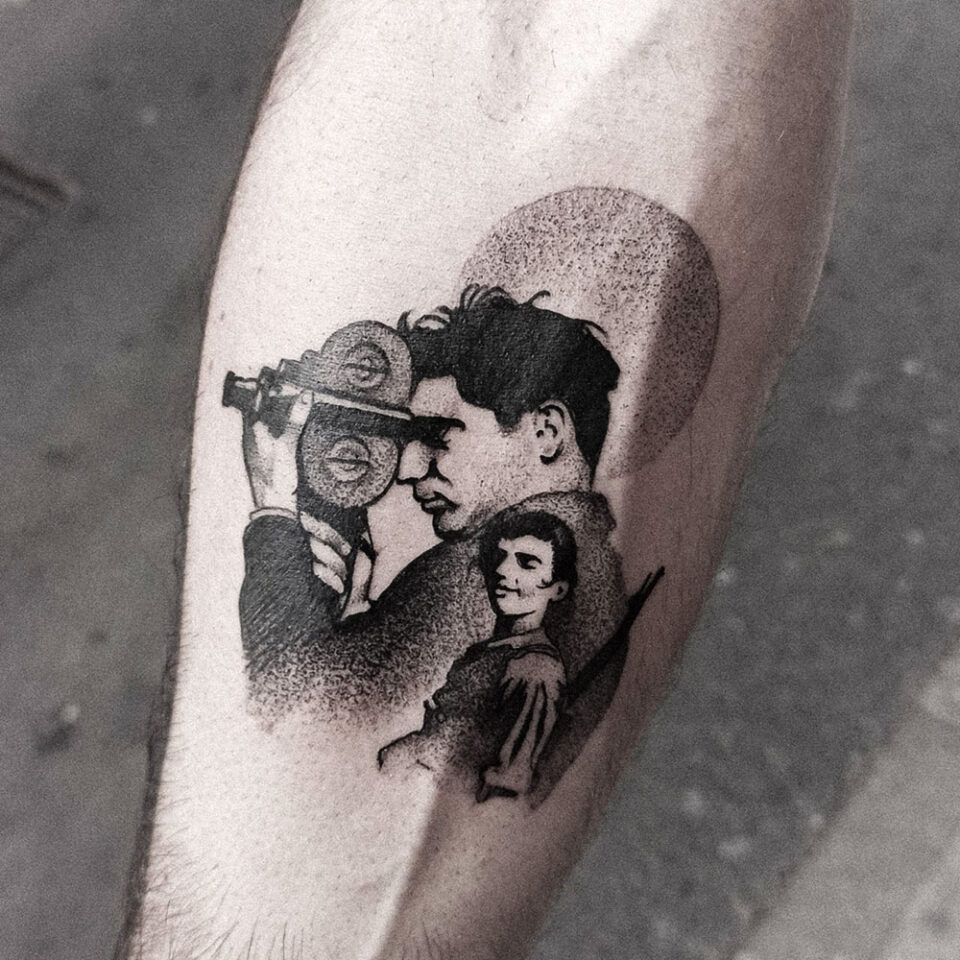 Famous Photographer Portrait Tattoo Source @gabopatapaloart via Instagram