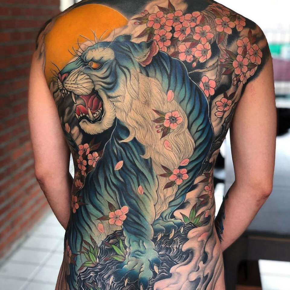 Full Body Tiger Pet Tattoo Source @asian_inkspiration via Instagram