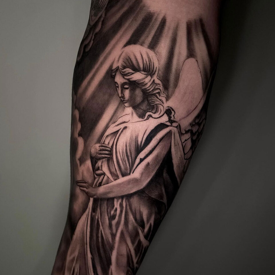 Guardian Angel Religious Tattoo