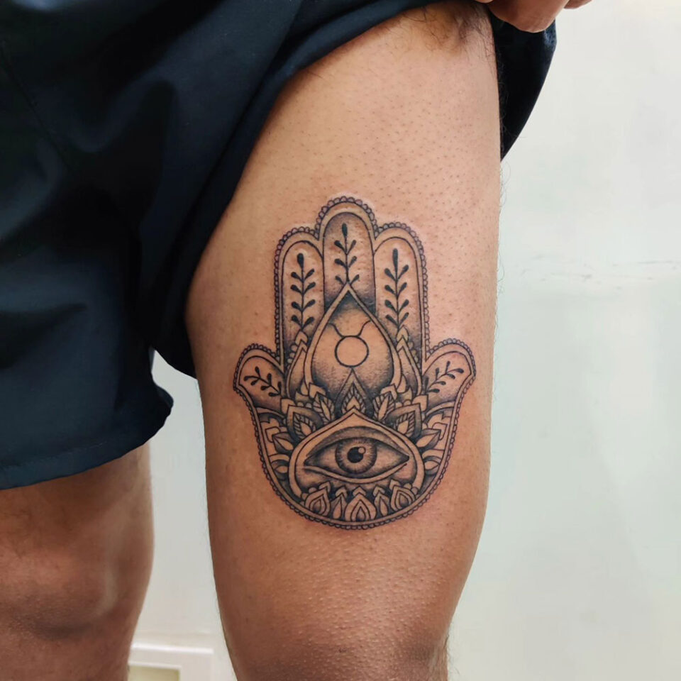 Hamsa Hand Religious Tattoo