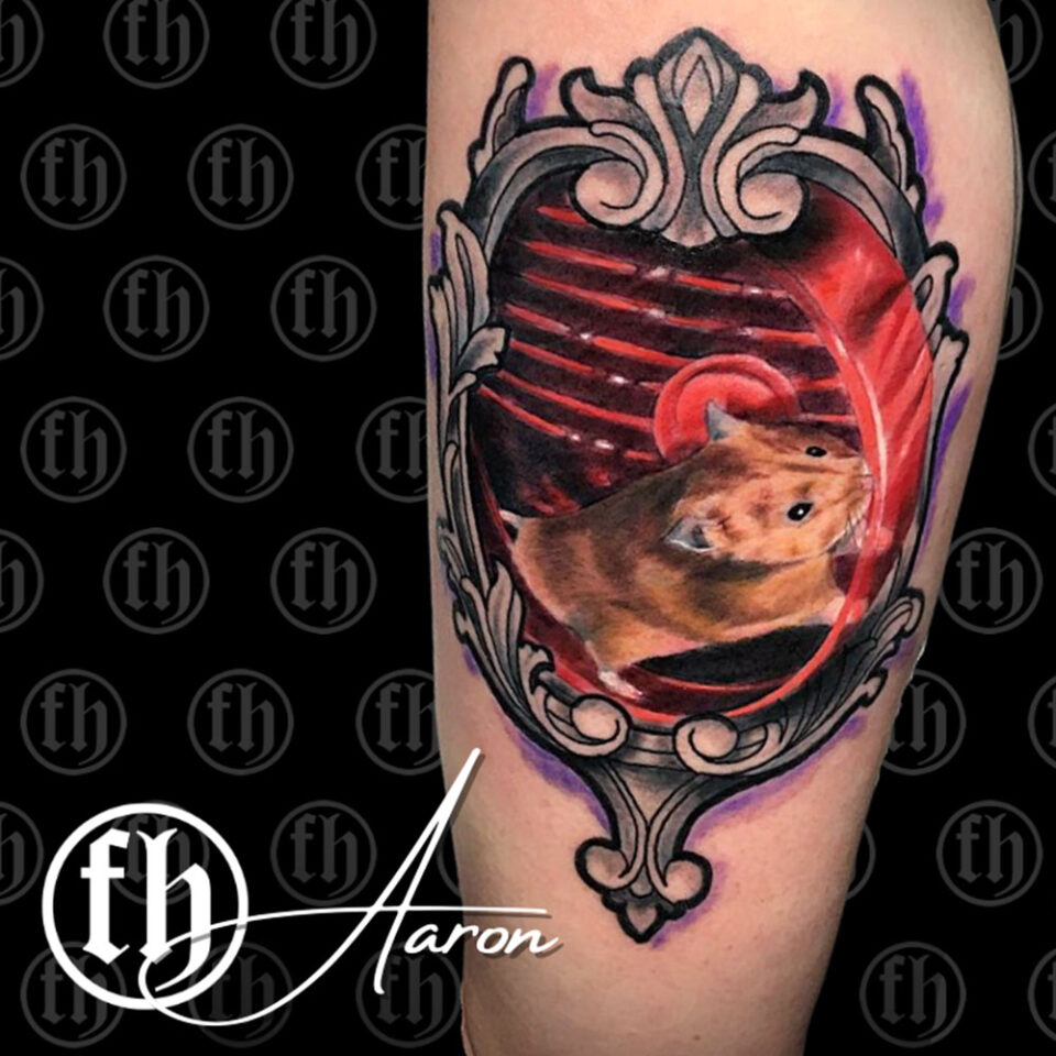 Hamster in a Wheel Pet Tattoo Source @fallenheroestattoo via Instagram