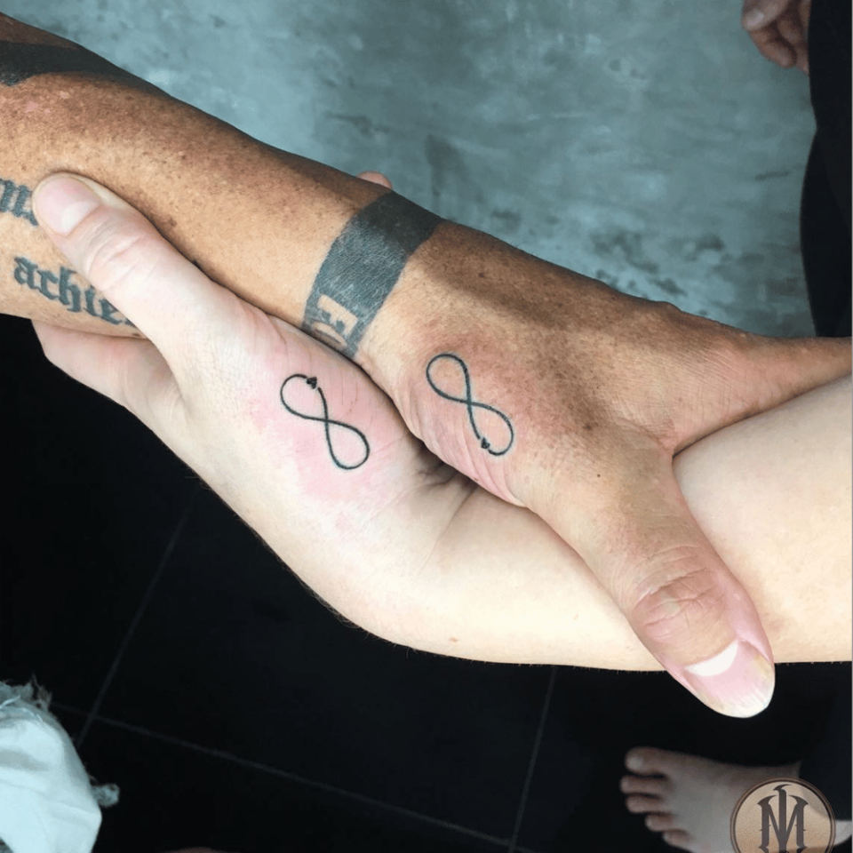 Infinity Symbol Matching Tattoo Source @inkmeccacanggu via Instagram