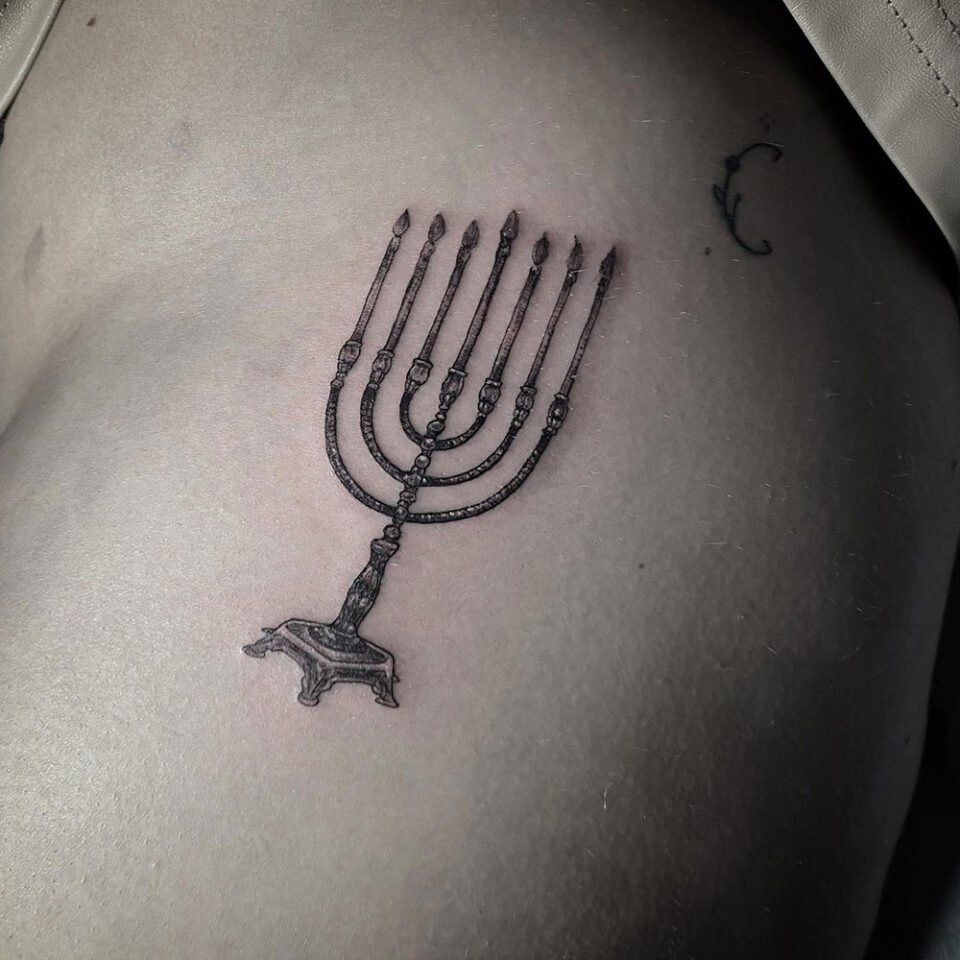 Menorah Religious Tattoo