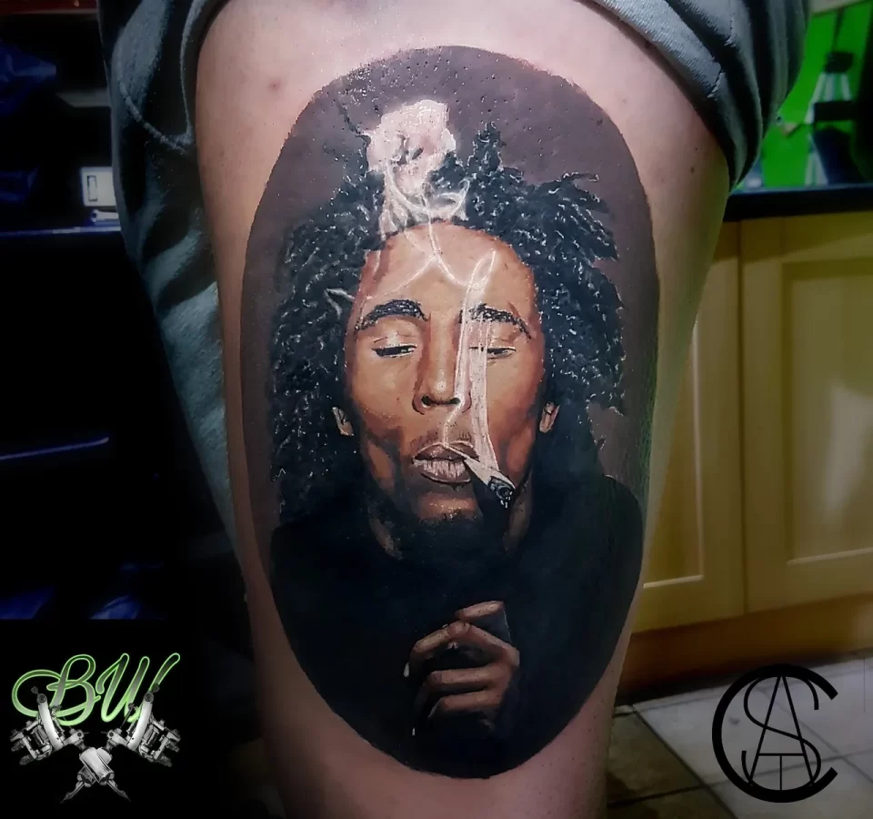 Musician or Band Portrait Realism Tattoo Source @bigwillstattoos