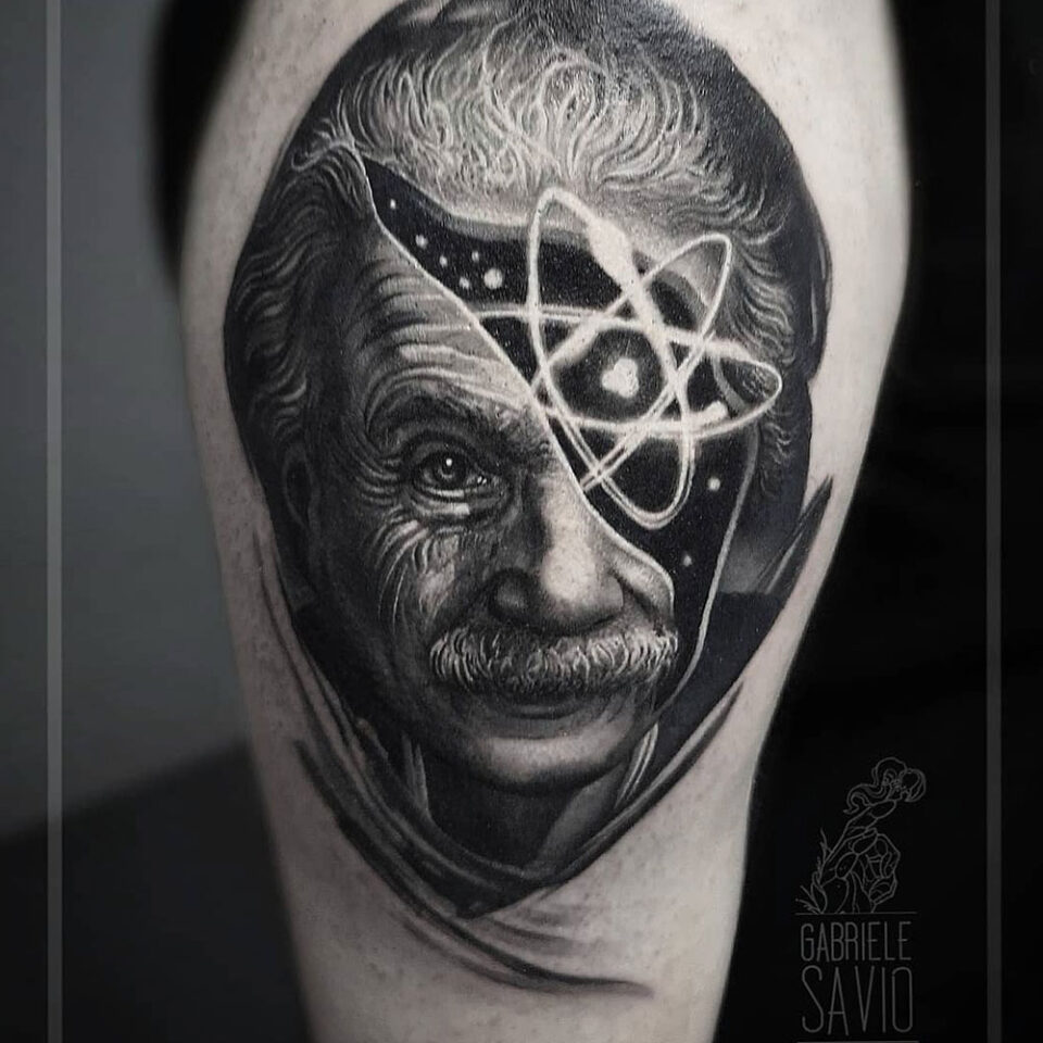 Nobel Laureate Portrait Tattoo Source @gabrielesaviotattoo via Instagram