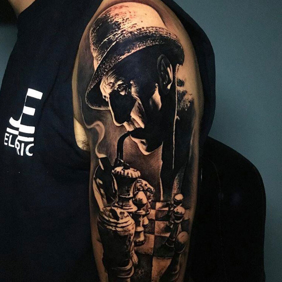 Novel character portrait tattoo Source @thomasj_ink via Instagram