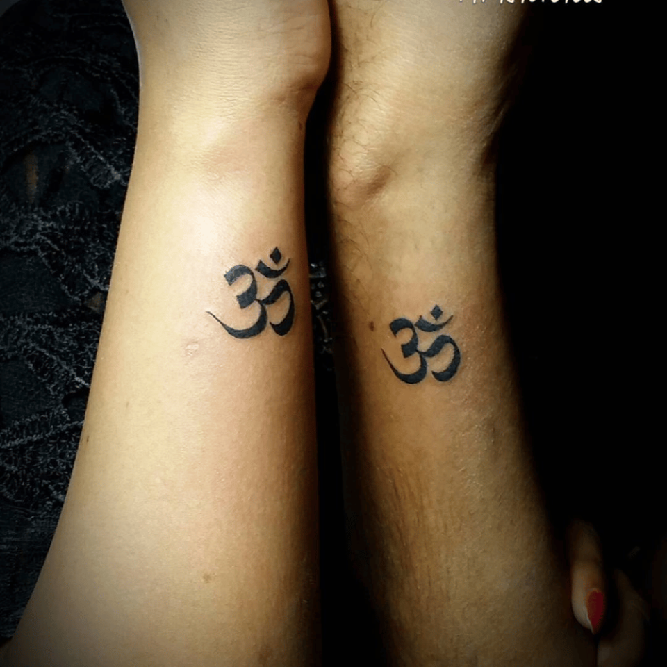 Om Symbol Matching Tattoo Source @jzzzink via Instagram