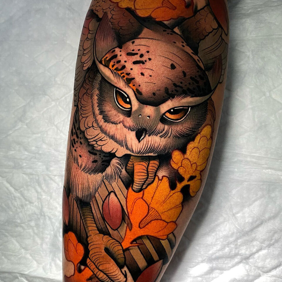 Owl Pet Tattoo Source @benat.gonzalez.tattoo via Instagram
