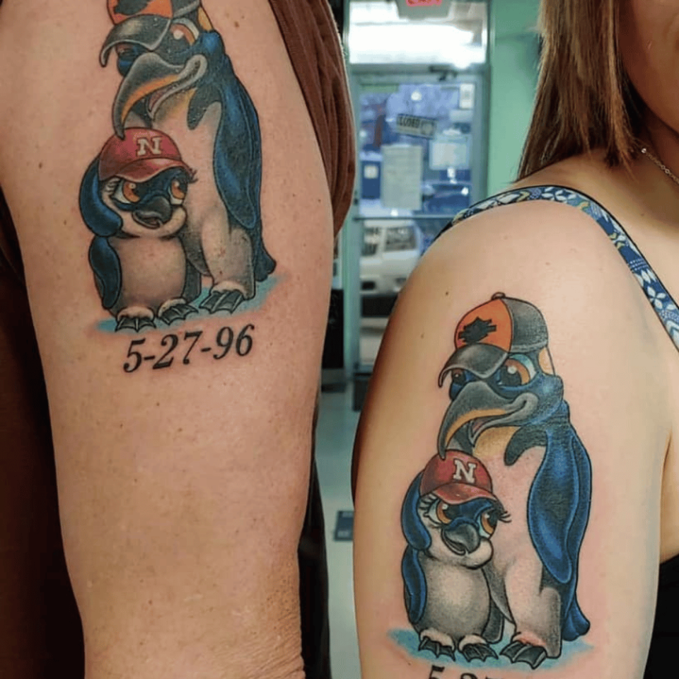Penguin Couple Matching Tattoo Source @EmbassyInkandGallery via Facebook