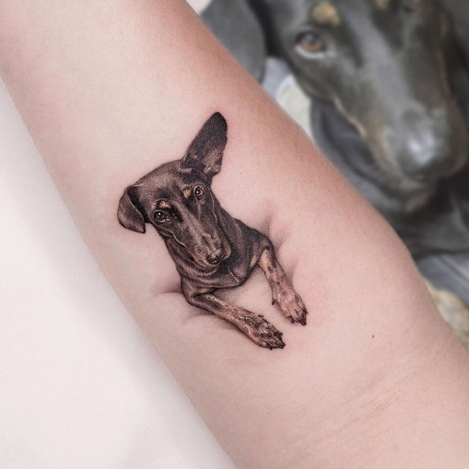 Pet Portrait Tattoo Source @they_tattoo.tpe via Instagram