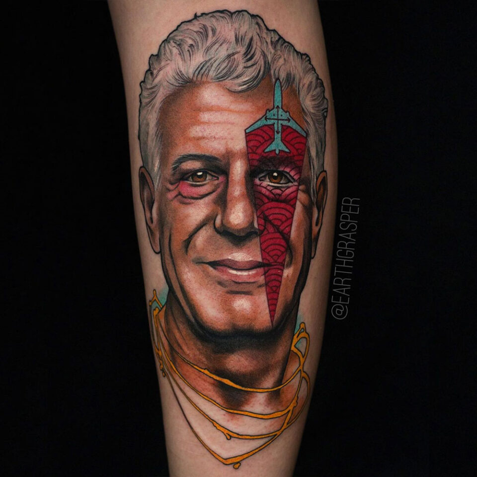 Renowned Chef Portrait Tattoo Source @earthgrasper via Instagram