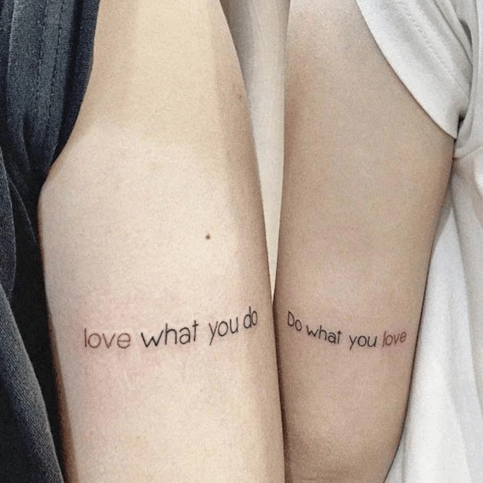Same Motto Matching Tattoo Source @flowers.tattooist via Instagram