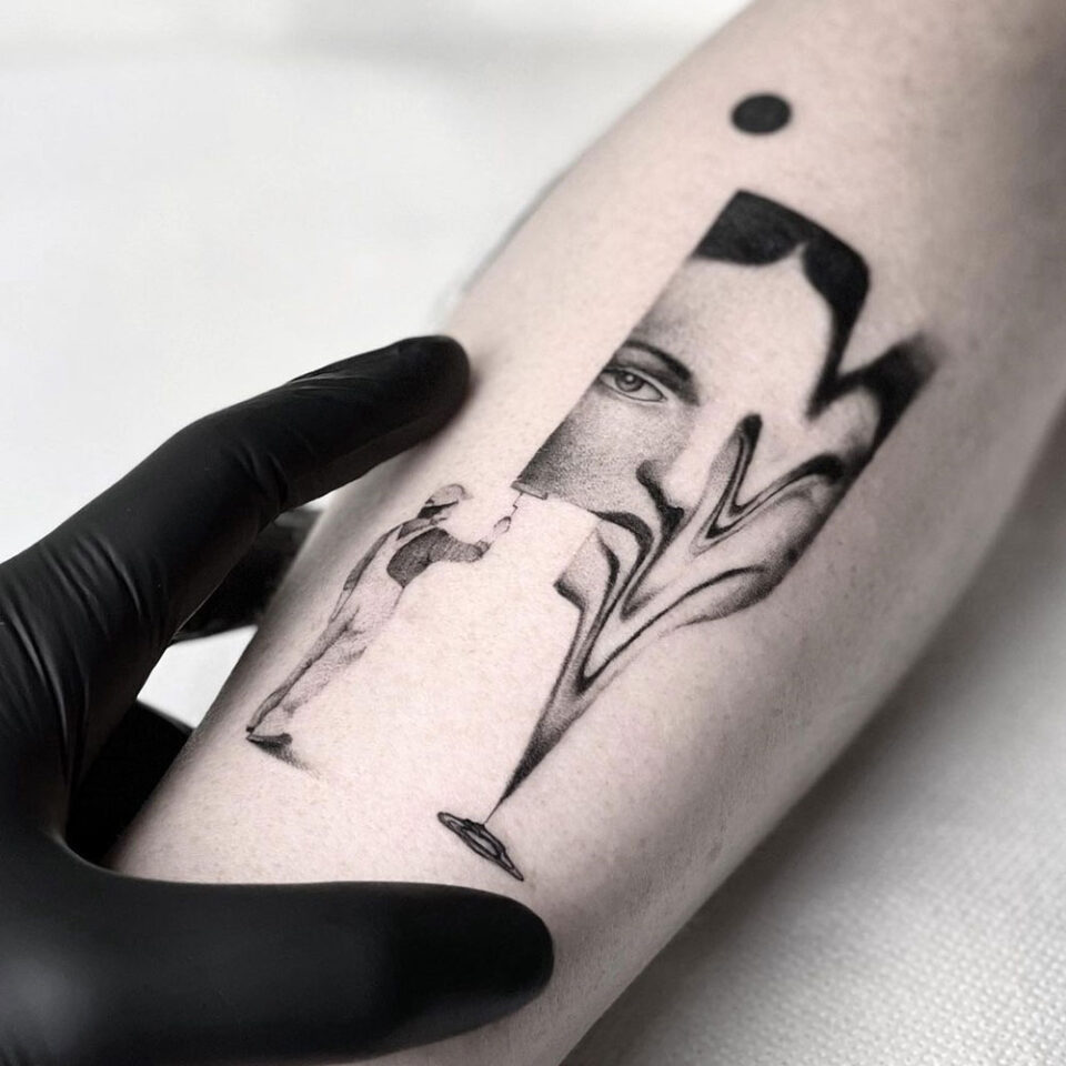 Self-Portrait Portrait Tattoo Source @matteonangeroni via Instagram