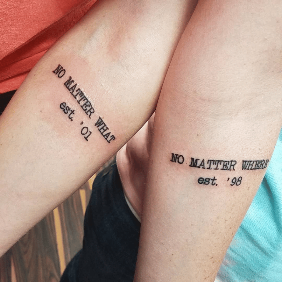Shared Quote Matching Tattoo Source @t.y.tattooer via Instagram