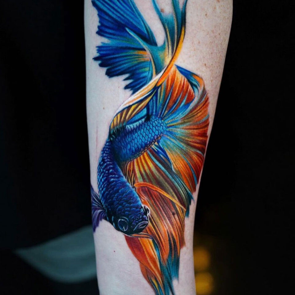 Siamese Fighting Fish Pet Tattoo Source @basilicatattoo Instagram