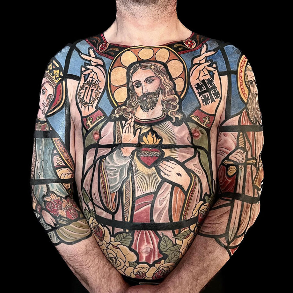 Stained Glass Window Religious Tattoo