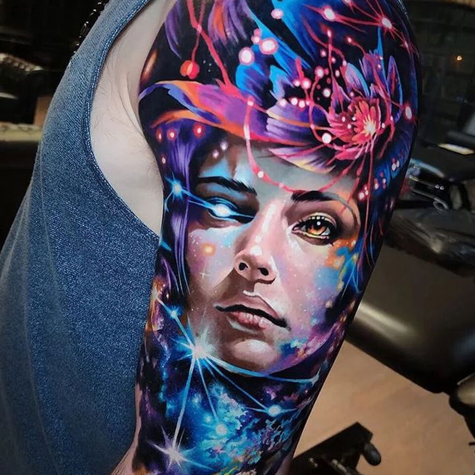 Star Constellation Portrait Tattoo Source @tattoospot.app via Instagram