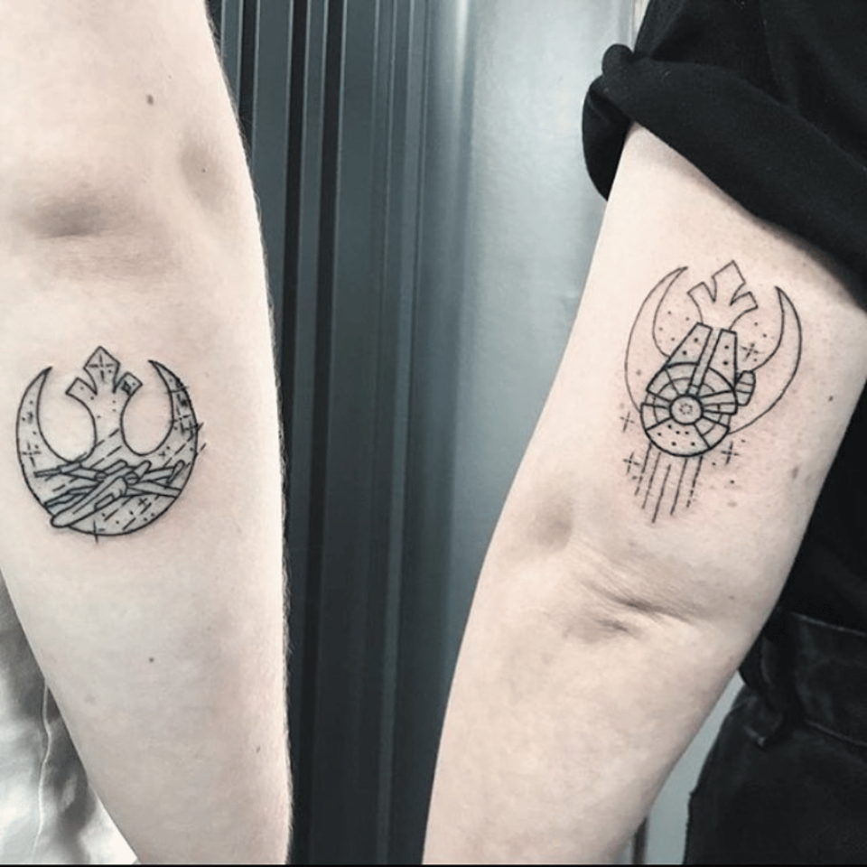 Star Wars Matching Tattoo Source @Star Wars Ink via Facebook