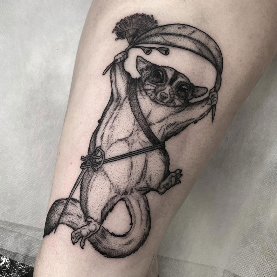 Sugar Glider Soaring Pet Tattoo Source @paulmartintattoo via Instagram