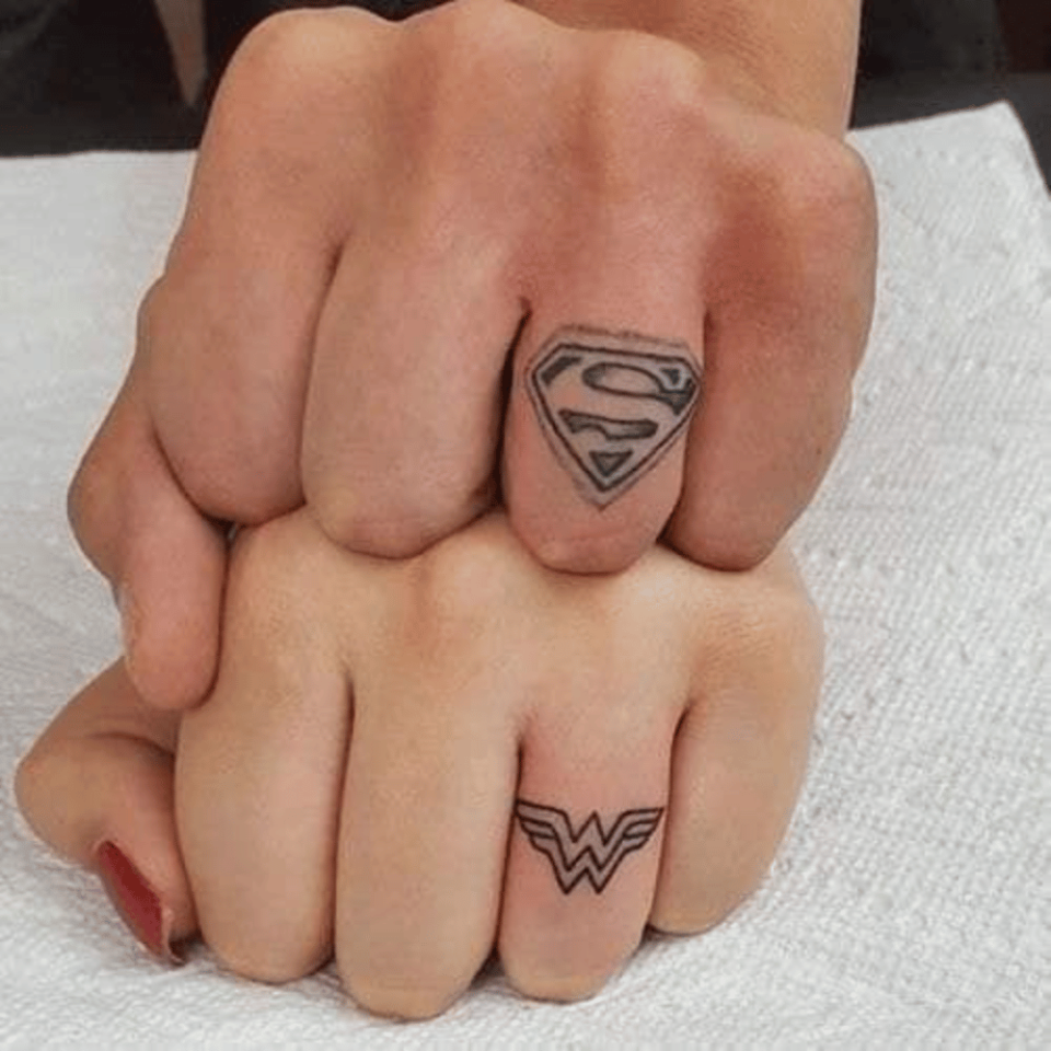 Superhero Logo Matching Tattoo Source INKspiration Tattoo Studio via Facebook