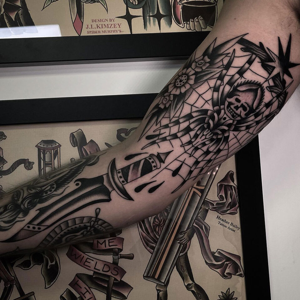 Tarantula with Skull Markings Pet Tattoo Source @roberto_cambise_tattoo via Instagram