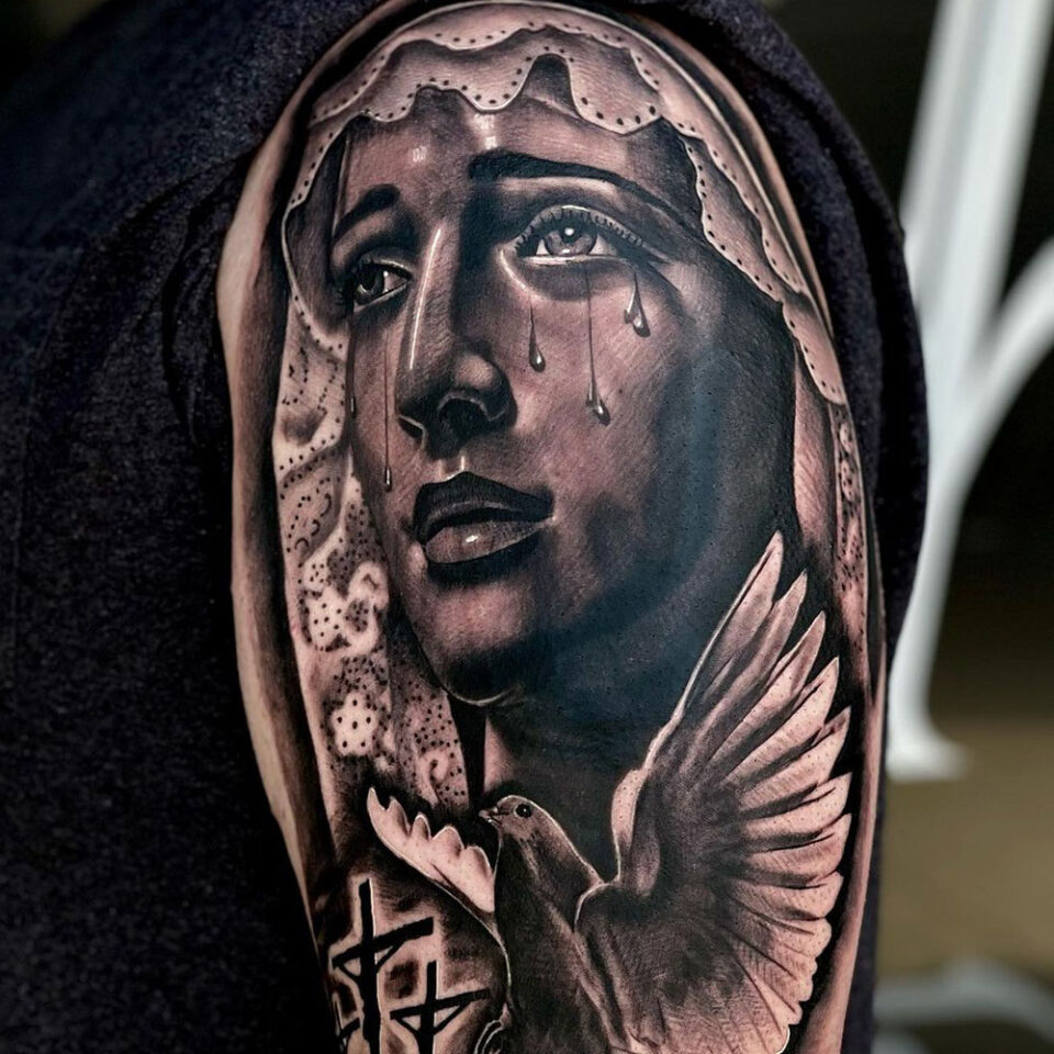 Virgin Mary Religious Tattoo