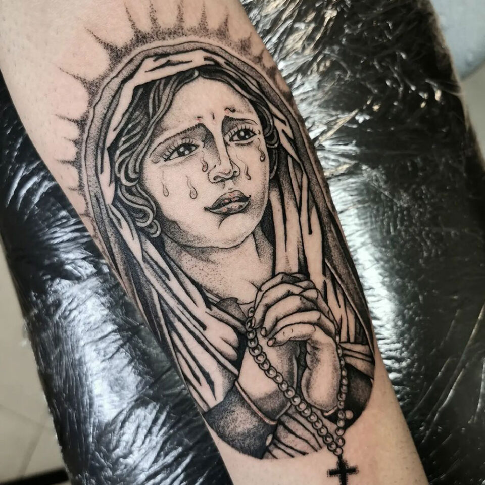 Virgin Mary Religious Tattoo