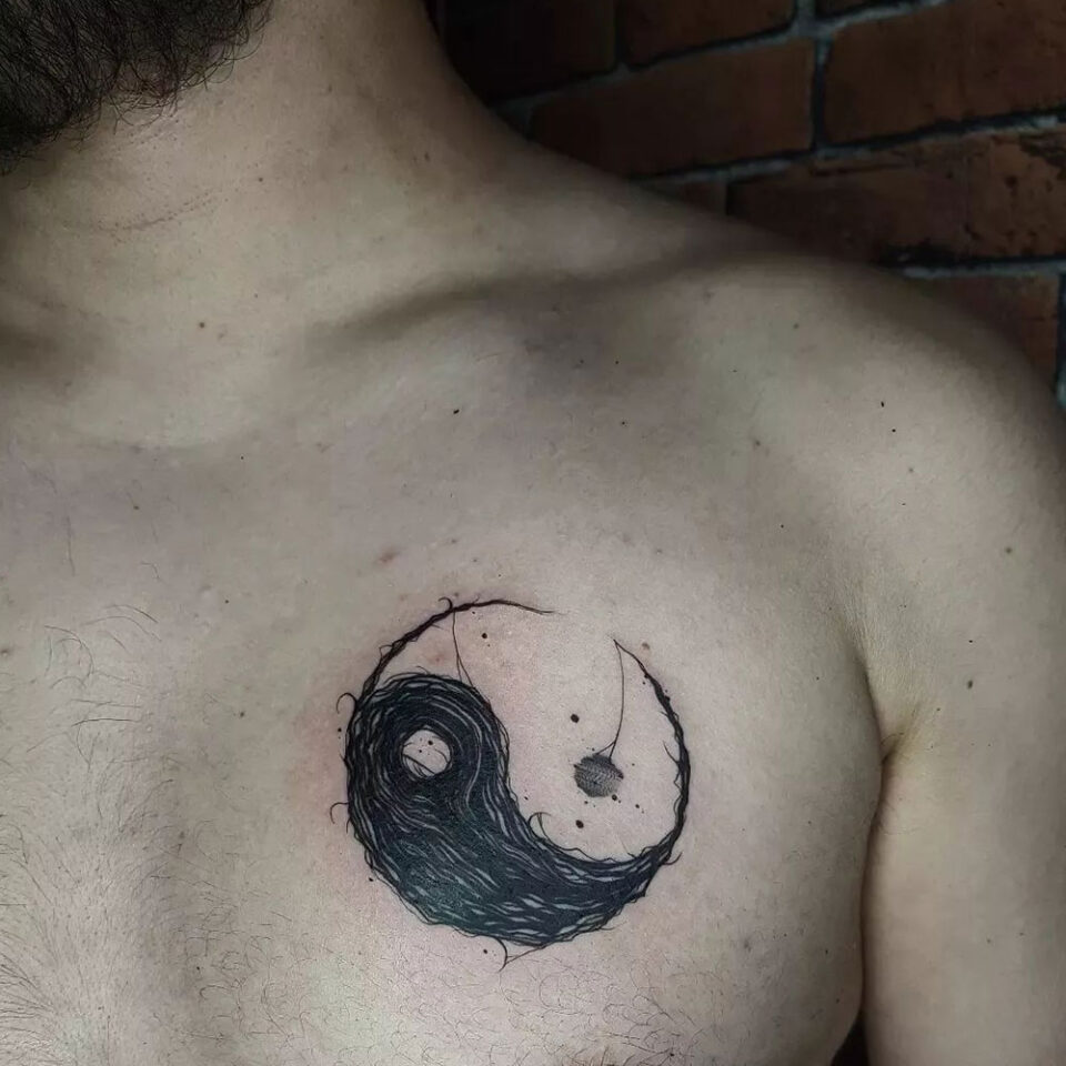 Yin and Yang Religious Tattoo