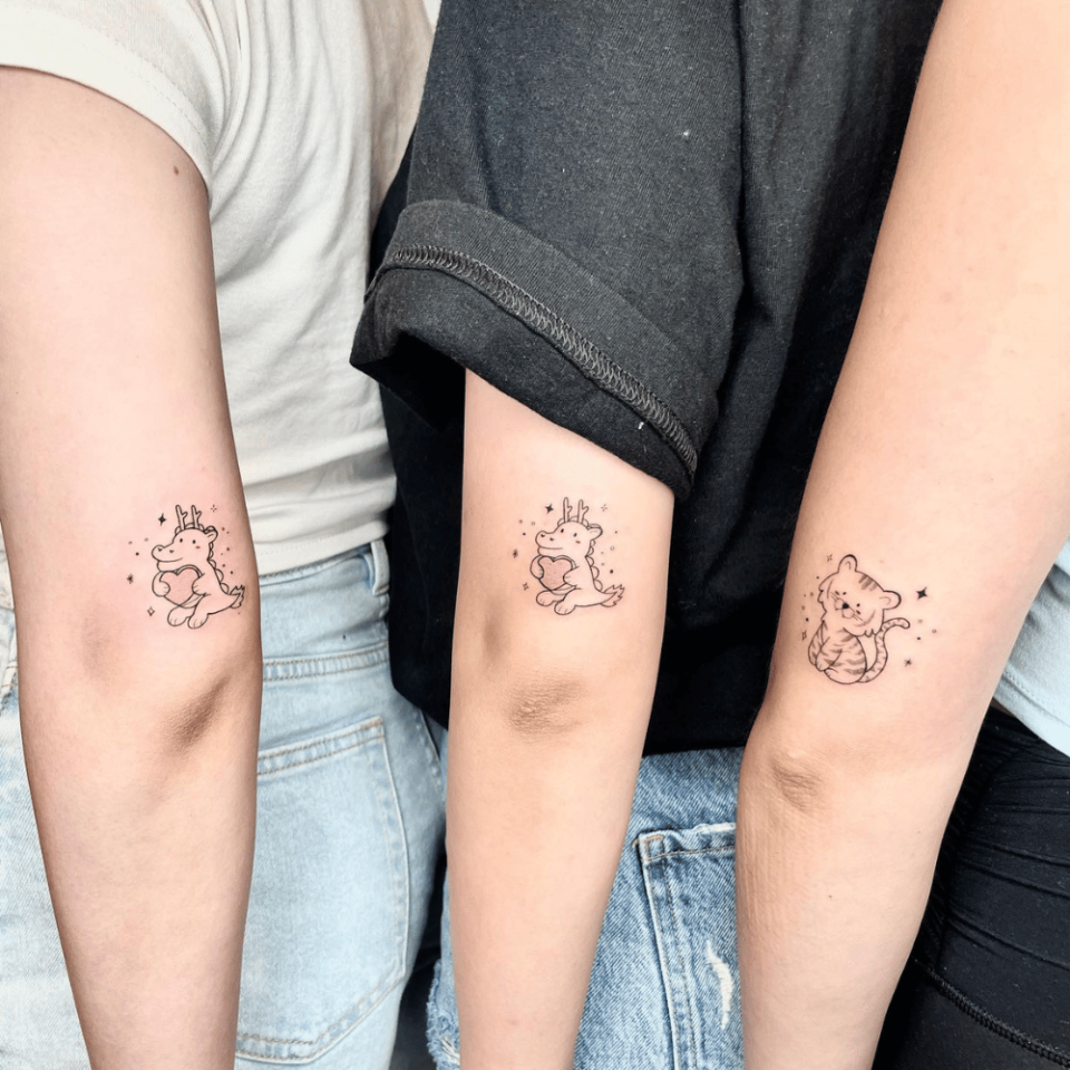 Zodiac Sign Matching Tattoo Source @tattooist_jubi via Instagram