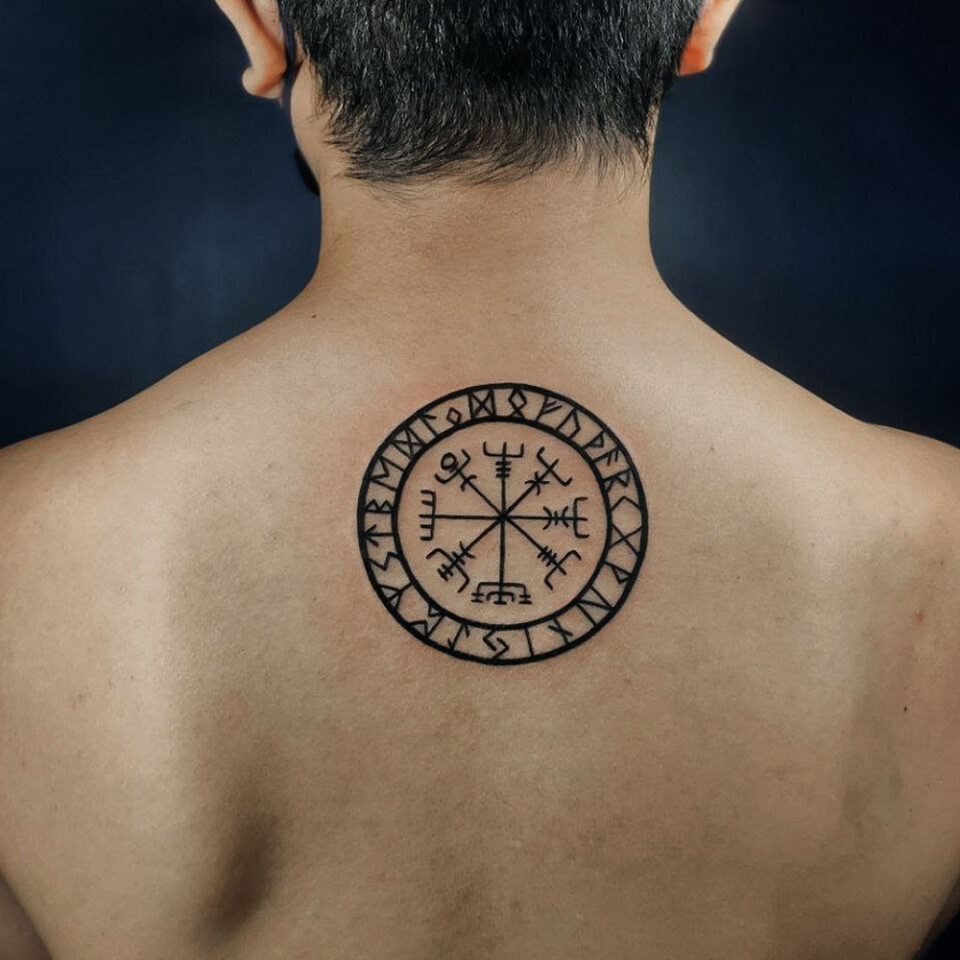 viking runestone compass tattoo Source @artetattooph via Instagram