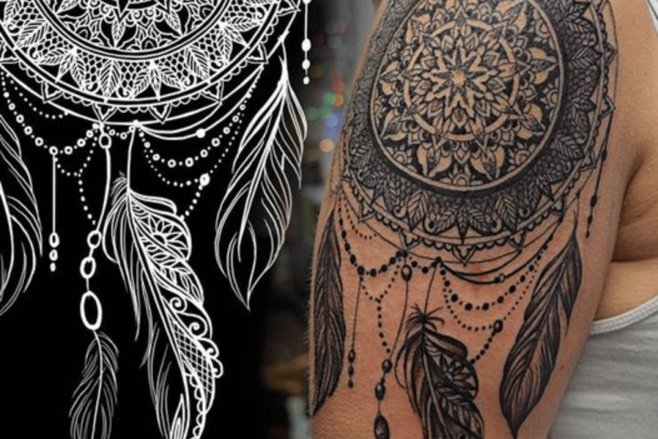 Dreamcatcher Mandala Tattoo Source @gypsyjayneart via Facebook