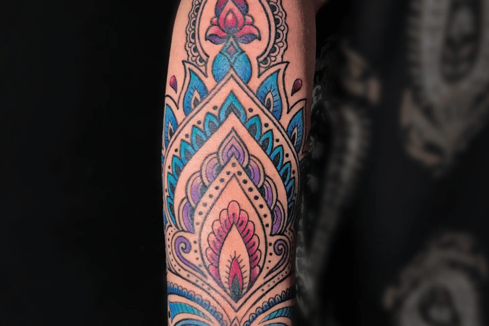 Colourful Mandala Tattoo Source @alldaytattoobkk via Instagram