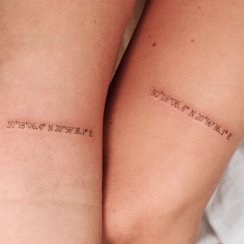 Coordinates Matching Tattoo Source @tat.it.too via Instagram