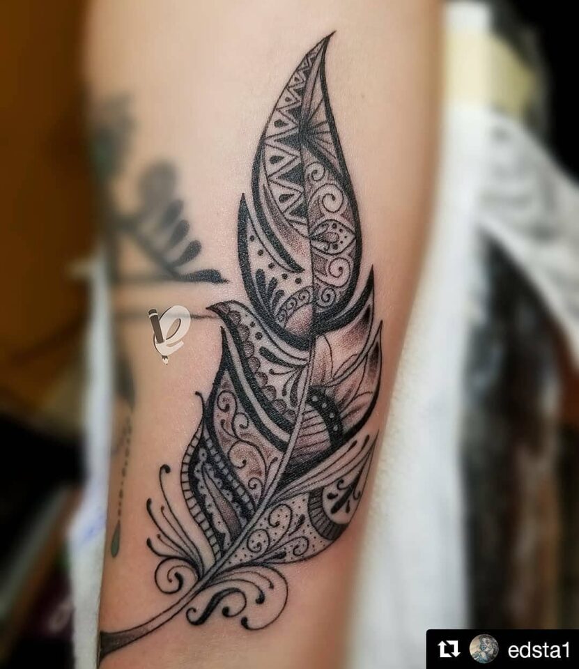 Feather Mandala Tattoo Source @VatoLocoTattoos via Facebook