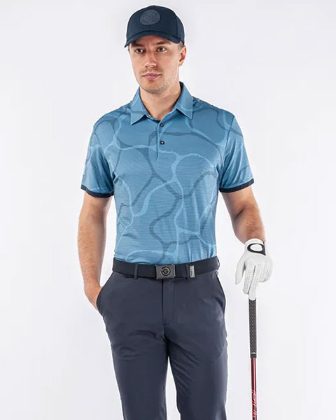 Galvin Green Golf Shirt - Markos Ventil8 - Ensign Blue AW23