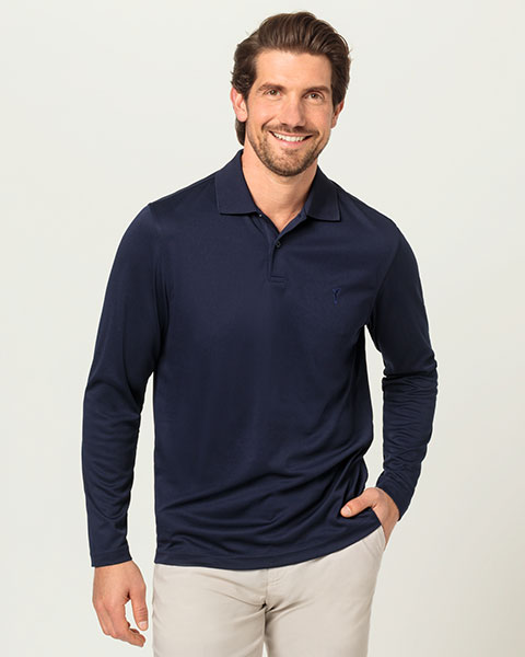 Golfino Versatile men's long-sleeved polo shirt