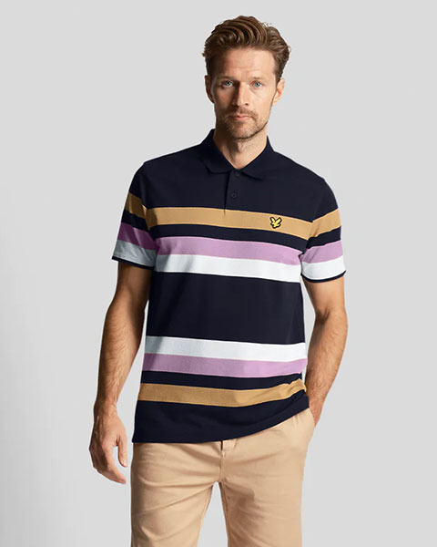 Lyle and Scott Golf Team Striped Polo Shirt