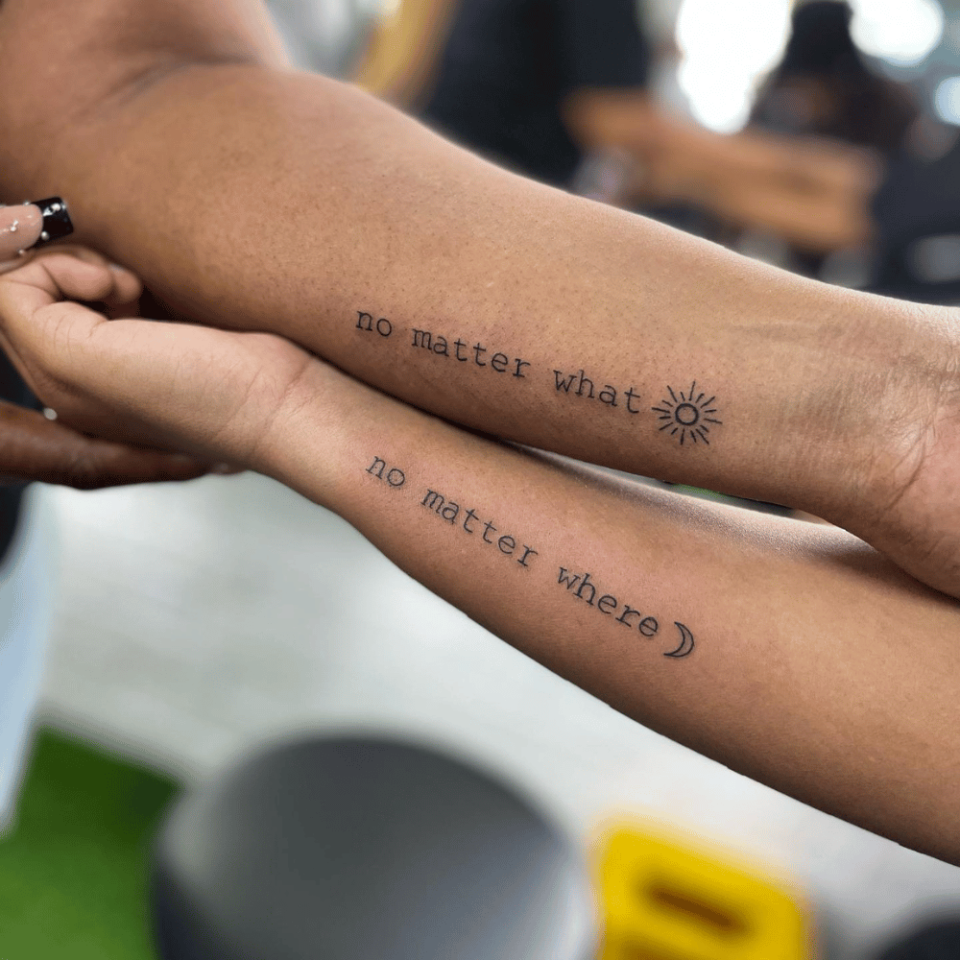 No Matter Where_ Matching Tattoo Source @inkmoetattoos via Instagram
