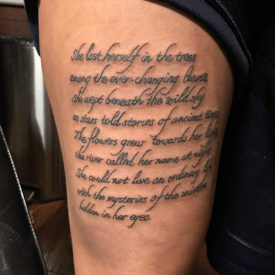 Shared Poem Matching Tattoo Source @christy_ann_martine via Instagram