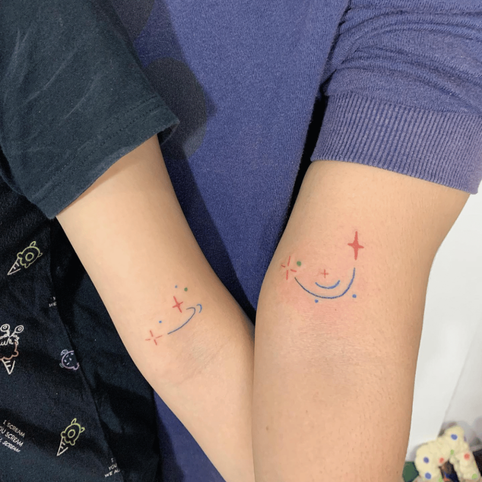 Star Constellation Matching Tattoo Source @tic.tac.tto via Instagram