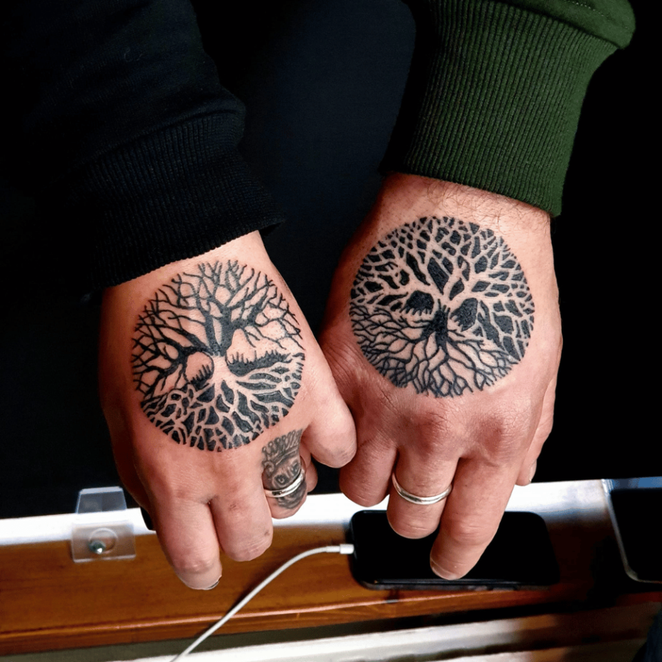 Tree of Life Matching Tattoo Source Little INK Tattoo . La Raspa art collective tattoo shop via Facebook