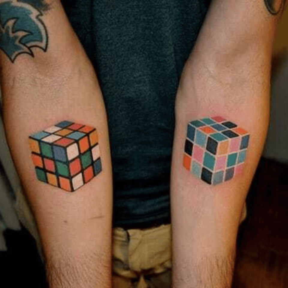 Twin Cube Matching Tattoo Source tattoodo.com