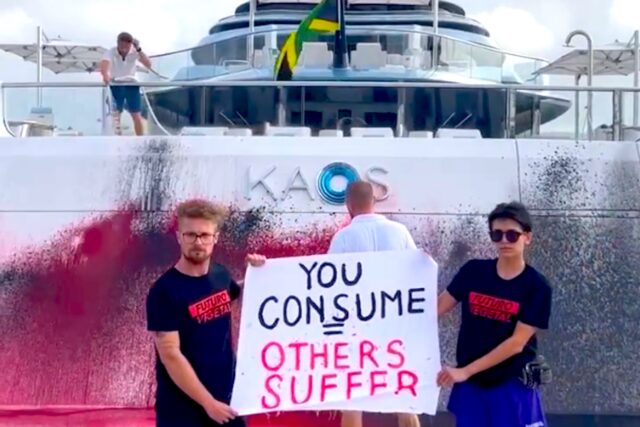 $460 Million ‘Walmart’ Superyacht Vandalised By Environmental Protestors In Ibiza