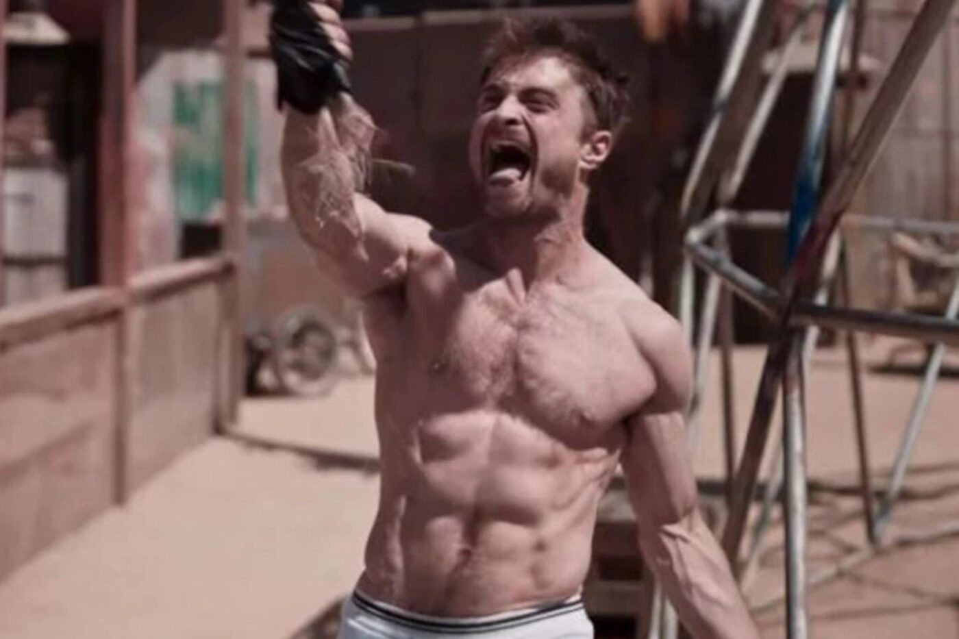 Daniel Radcliffe topless in new series 'Miracle Workers'. 