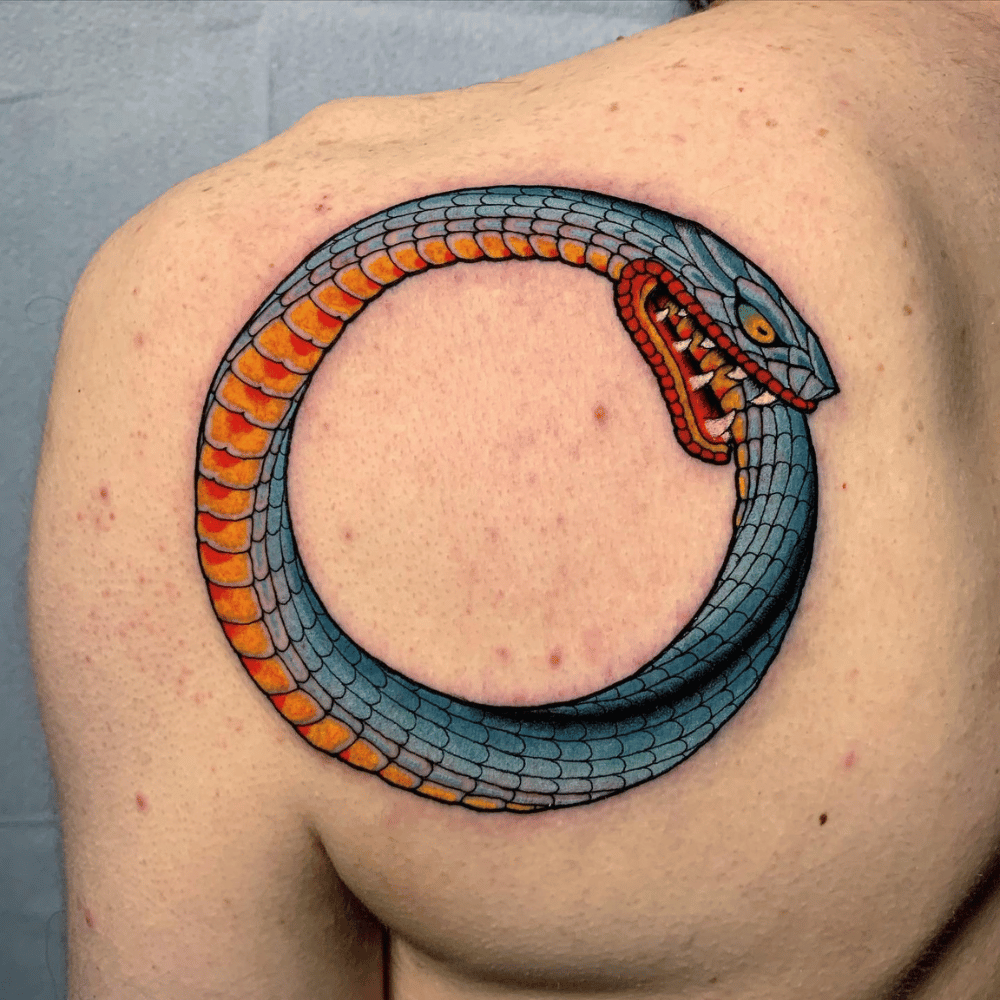 Ouroboros Snake Tattoo Source @adammirart via Instagram